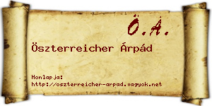 Öszterreicher Árpád névjegykártya
